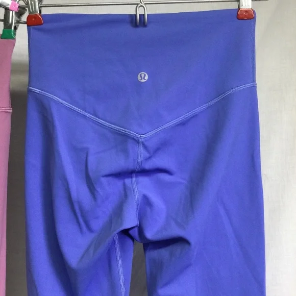 Lululemon Align V-waist Leggings Blue Crop LW6CNS/Pink LW5EUQS Set of 2 Sz 4